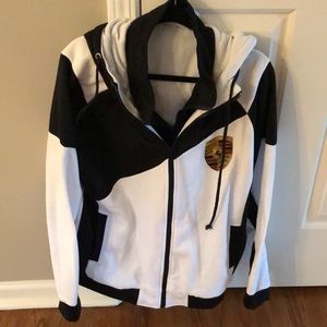 Porsche fleece lined sweatshirt hoodie white black XL